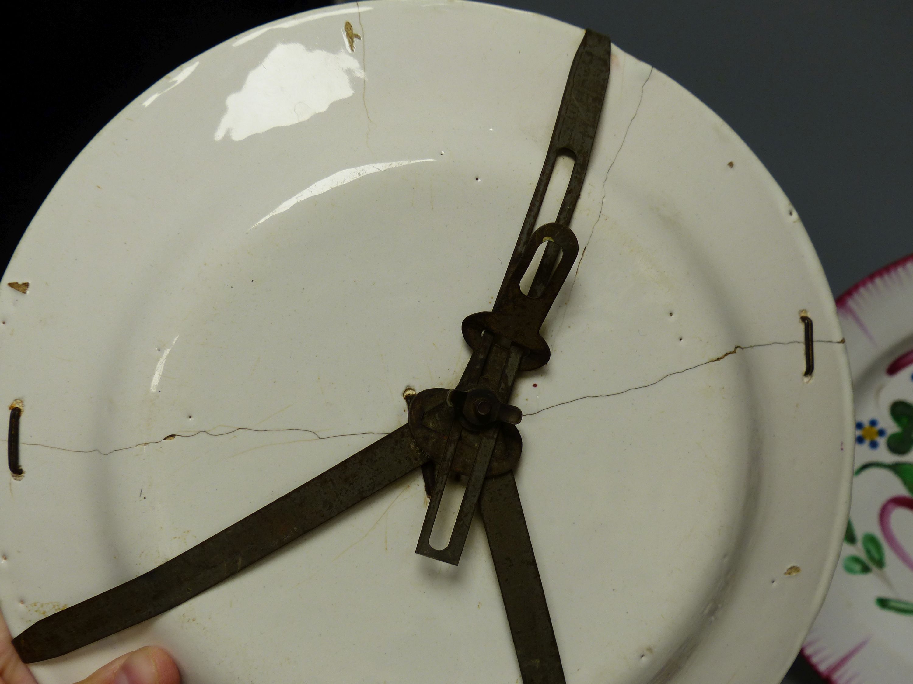 Seven French faience plates and a Dresden plate